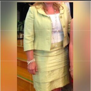 Elegant pastel green suit